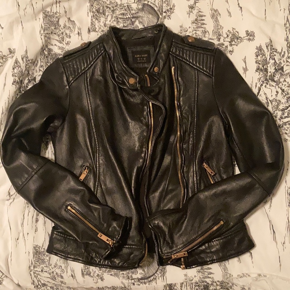 Real Leather Jacket Zara
